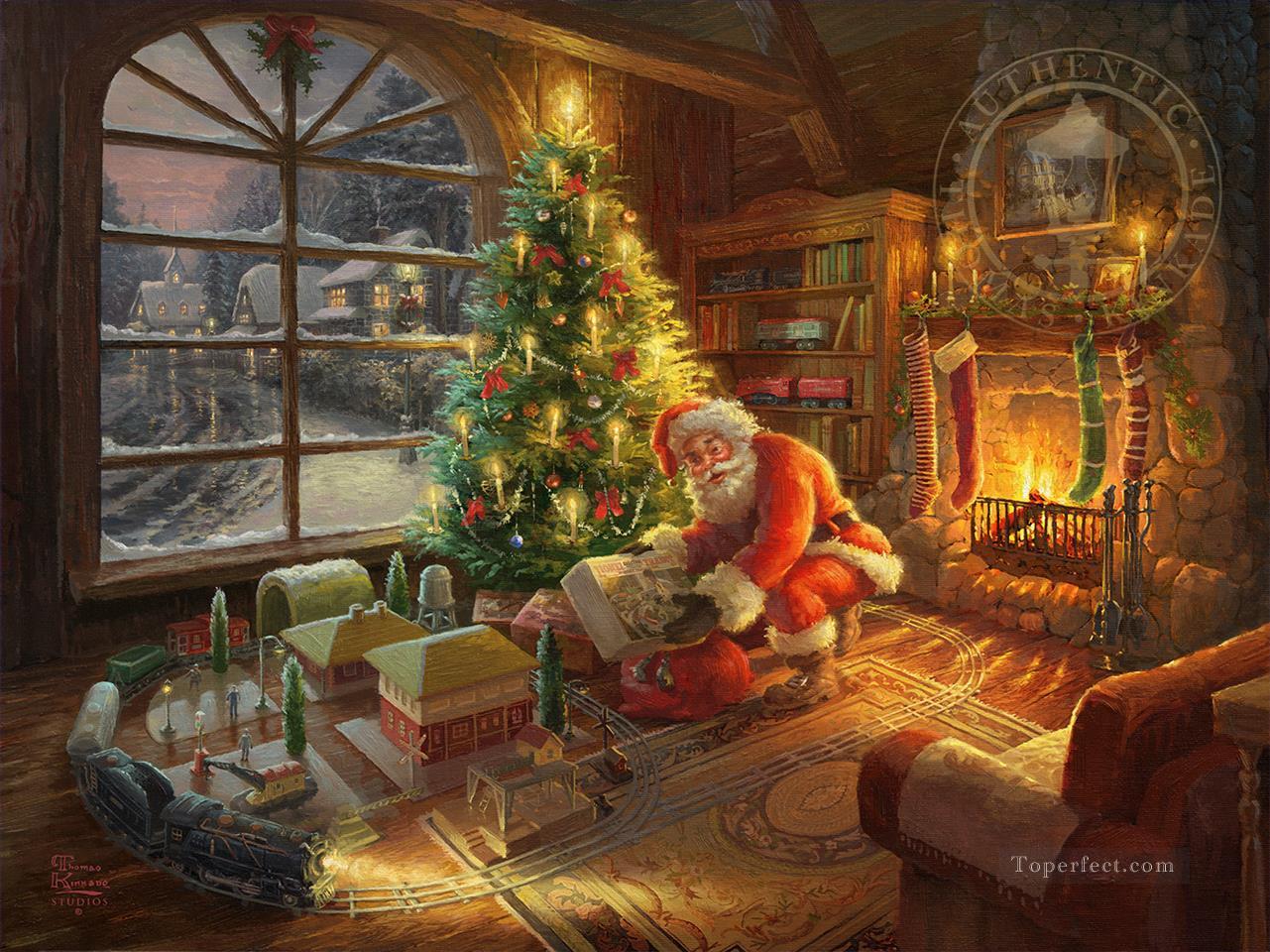 Entrega especial de Papá Noel Navidad Pintura al óleo
